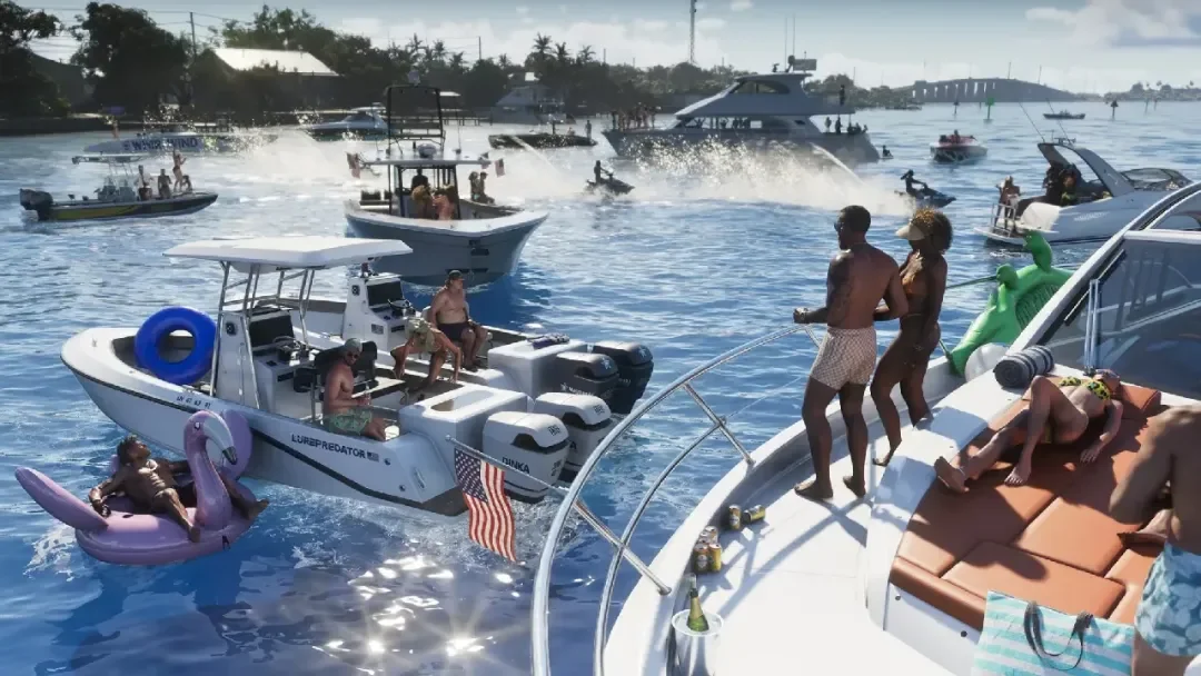Yachts and personal watercraft at a GTA 6 gathering